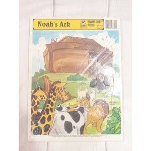 Golden Books Noah's Ark Frame Tray Puzzle 1990's Vintage Jigsaw Puzzle